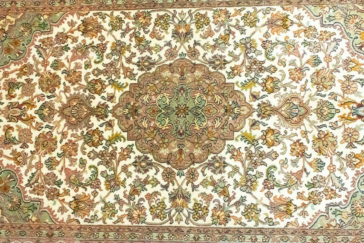 Silk Rug - Kashmir Silk - 159 x 94 cm - beige