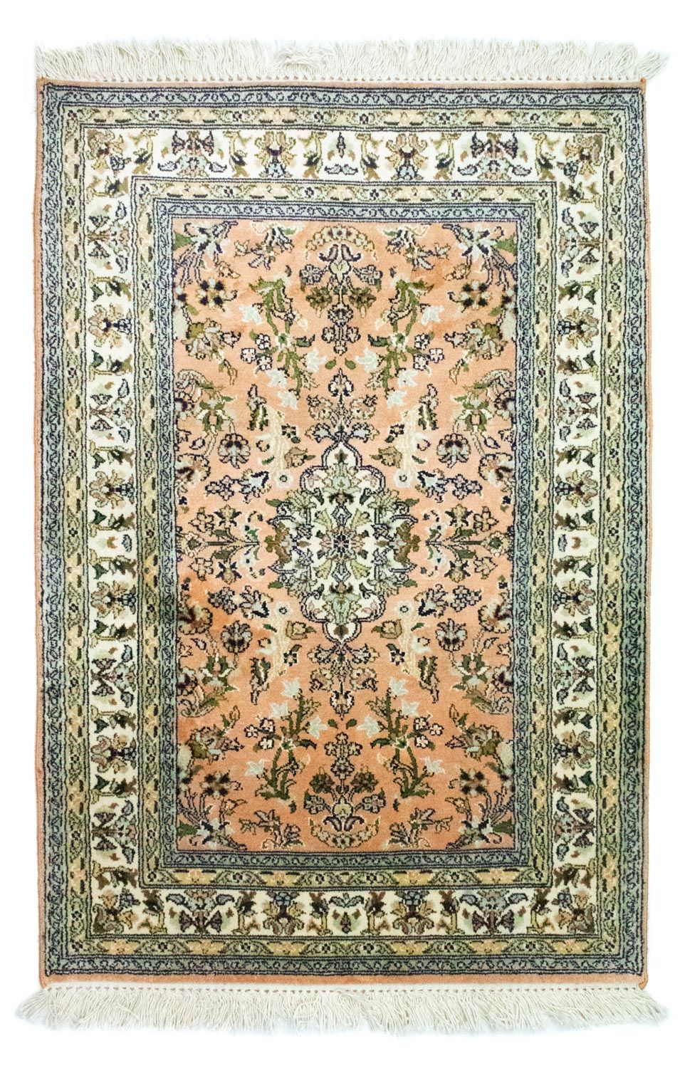 Silk Rug - Kashmir Silk - 93 x 64 cm - salmon