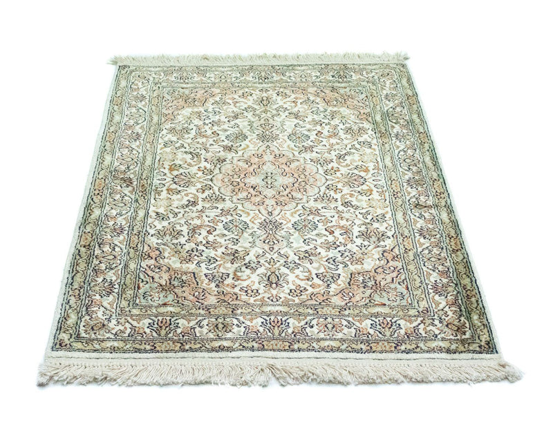 Silk Rug - Kashmir Silk - 90 x 66 cm - beige