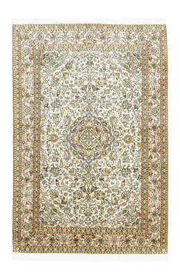 Silk Rug - Kashmir Silk - 183 x 125 cm - beige