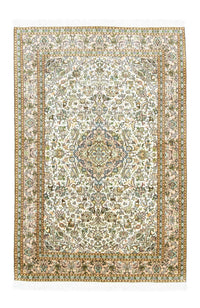 Silk Rug - Kashmir Silk - 183 x 125 cm - beige