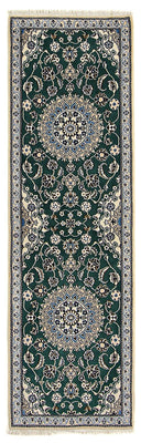 Runner Perser Rug - Nain - Royal - 200 x 60 cm - dark green