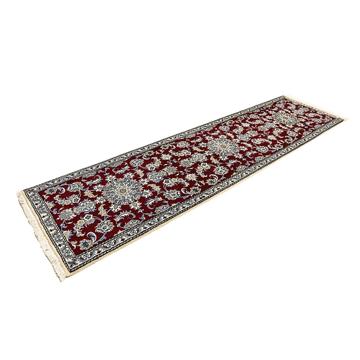 Runner Perser Rug - Nain - 286 x 78 cm - dark red