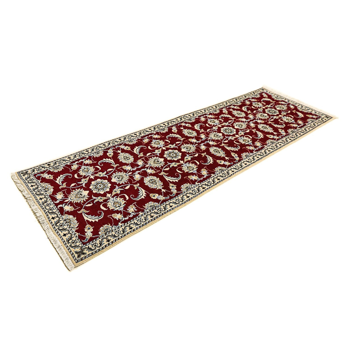 Runner Perser Rug - Nain - 234 x 77 cm - dark red