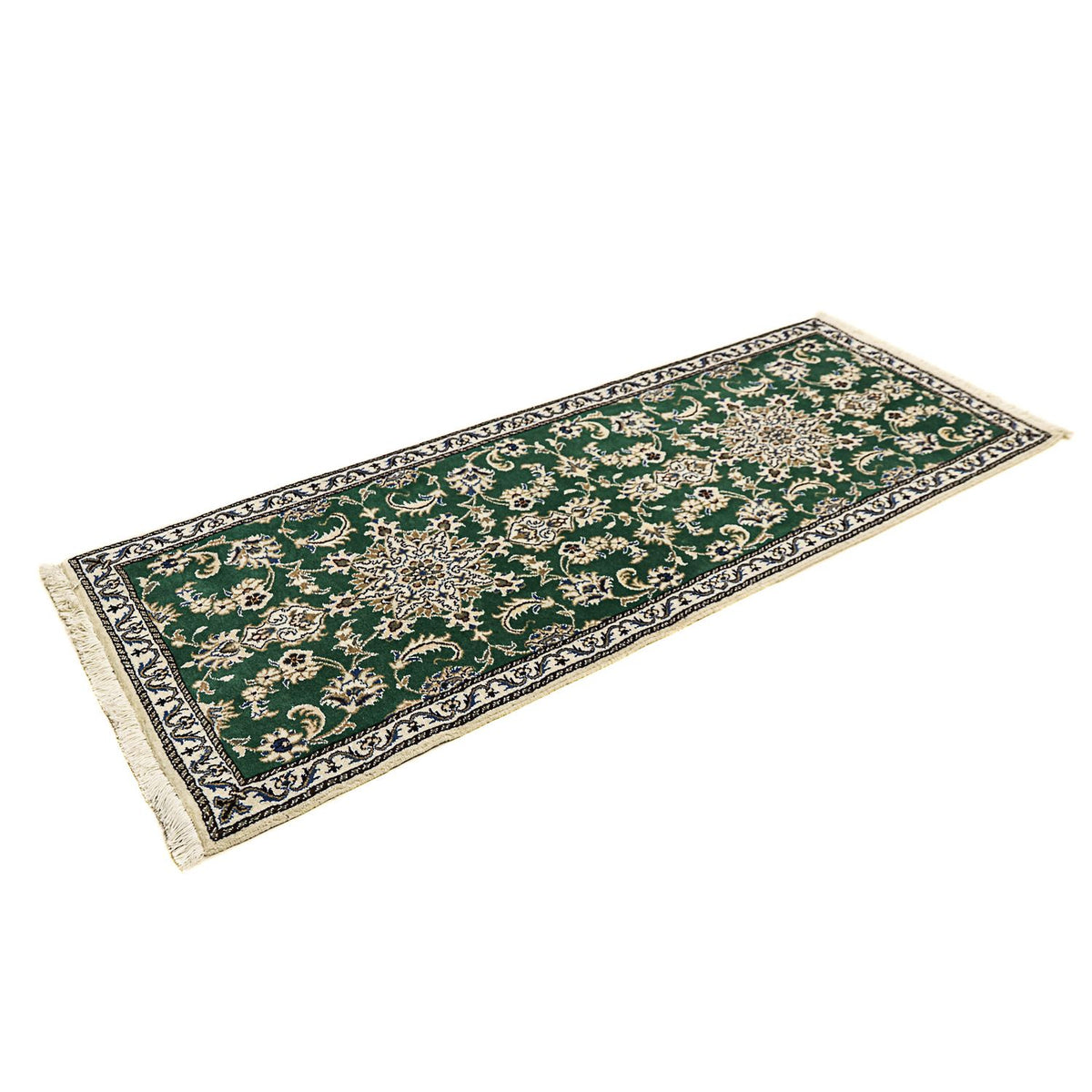 Runner Perser Rug - Nain - 200 x 74 cm - dark green