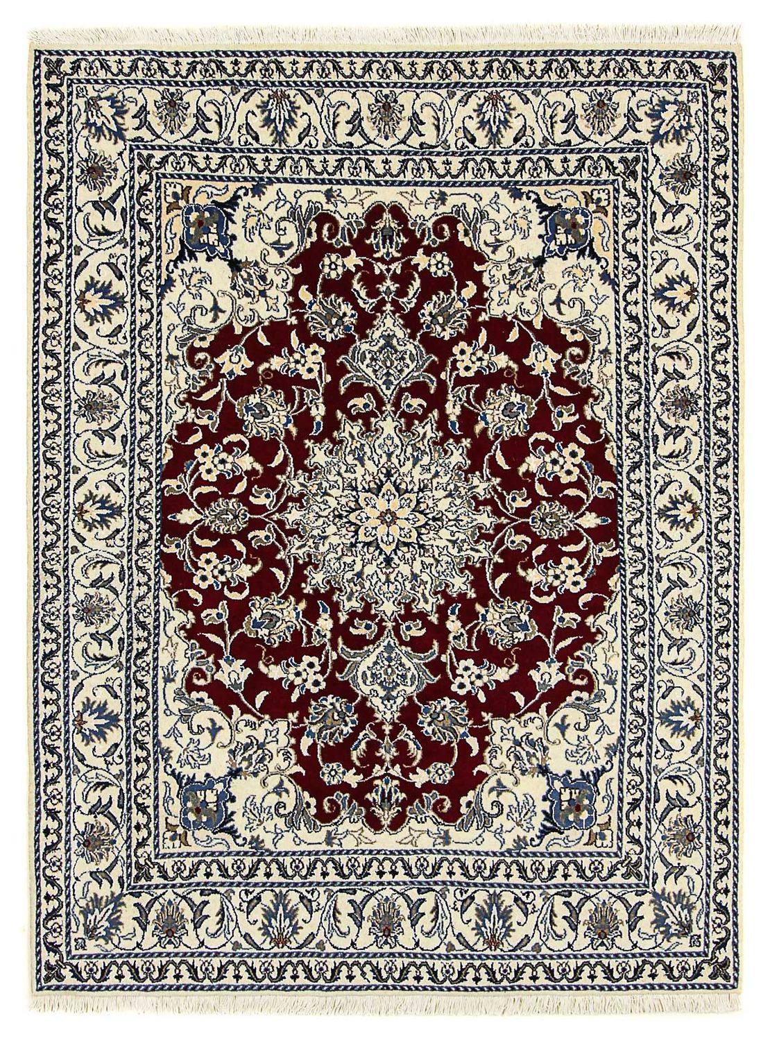 Perser Rug - Nain - 191 x 147 cm - dark red