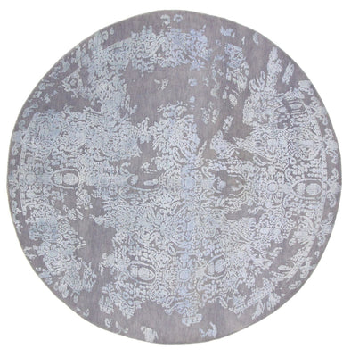 Designer Rug round  - 243 x 243 cm - light blue