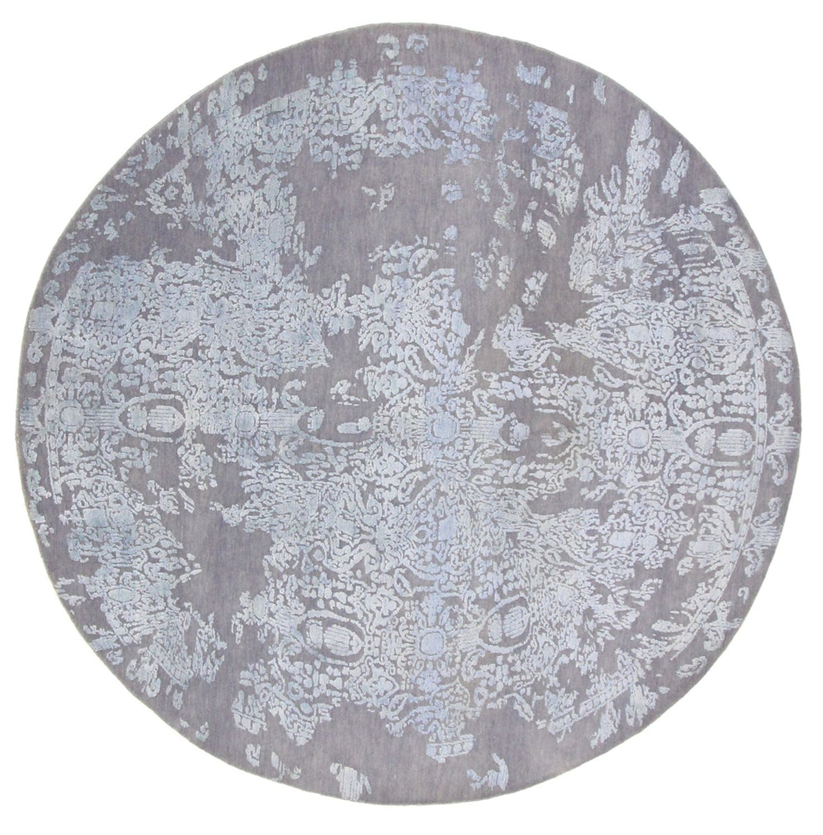 Designer Rug round  - 243 x 243 cm - light blue