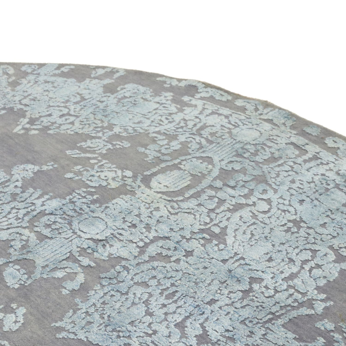 Designer Rug round  - 243 x 243 cm - light blue