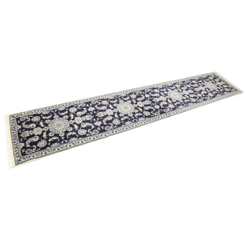 Runner Perser Rug - Nain - 383 x 76 cm - dark blue