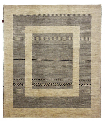 Gabbeh Rug - Loribaft Indus - 235 x 203 cm - dark beige