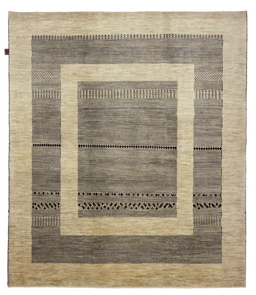 Gabbeh Rug - Loribaft Indus - 235 x 203 cm - dark beige