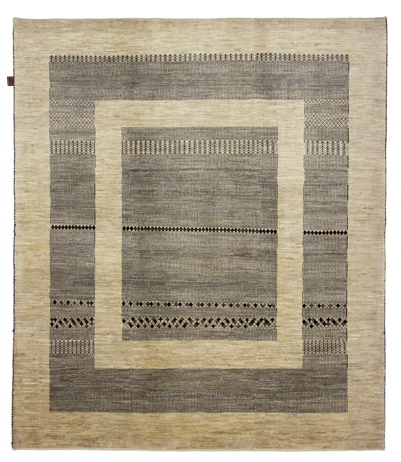 Gabbeh Rug - Loribaft Indus - 235 x 203 cm - dark beige