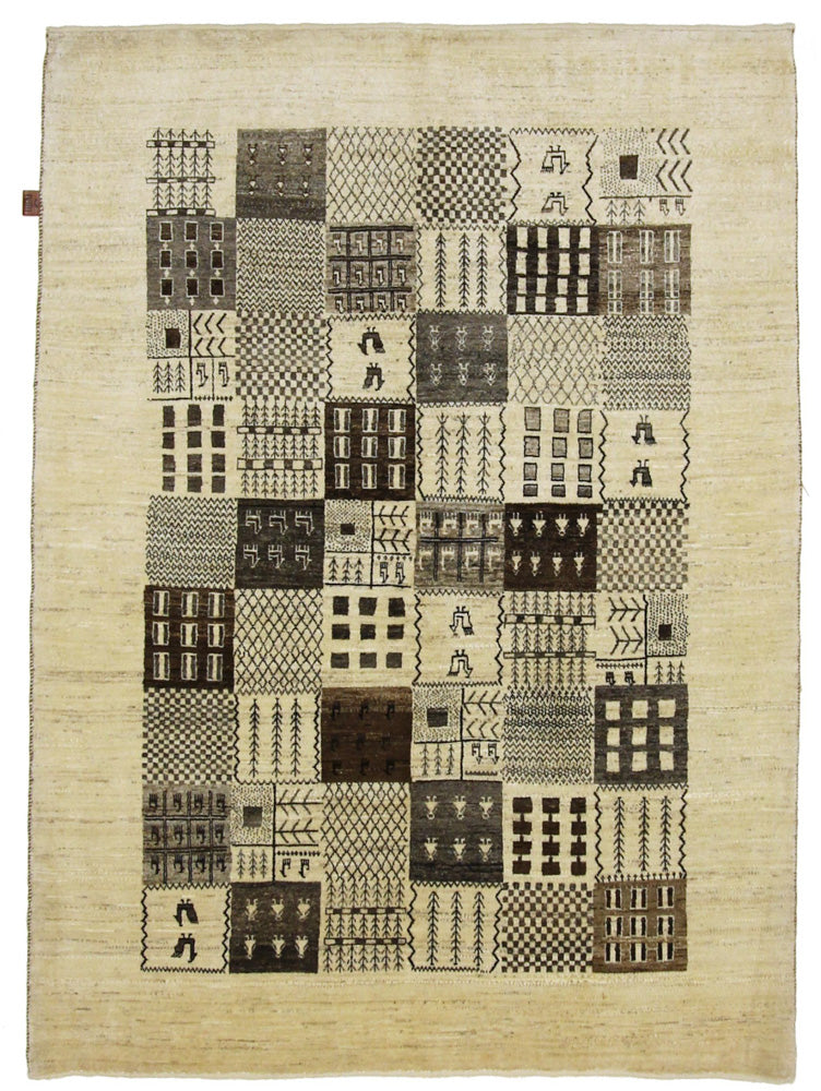 Gabbeh Rug - Loribaft Indus - 206 x 152 cm - dark beige