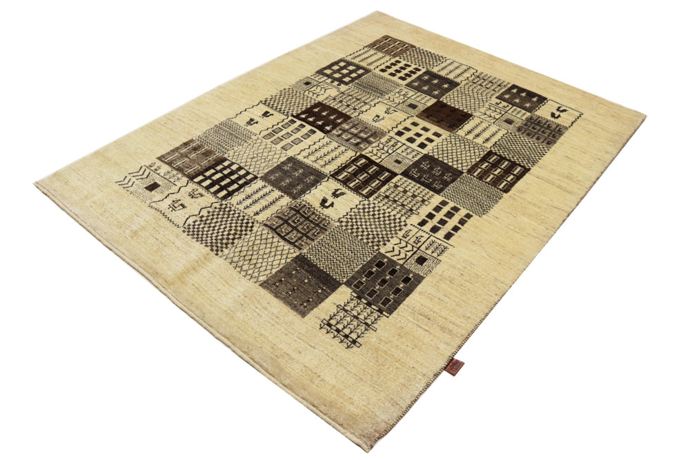 Gabbeh Rug - Loribaft Indus - 206 x 152 cm - dark beige