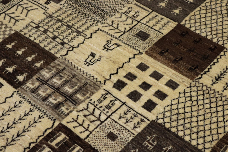 Gabbeh Rug - Loribaft Indus - 206 x 152 cm - dark beige