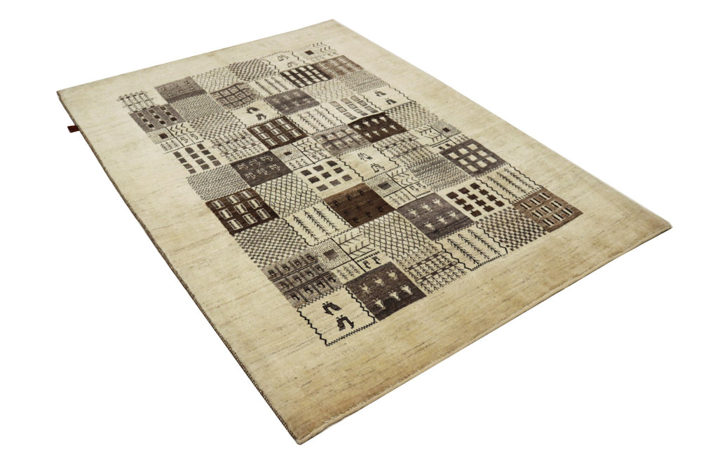 Gabbeh Rug - Loribaft Indus - 206 x 152 cm - dark beige