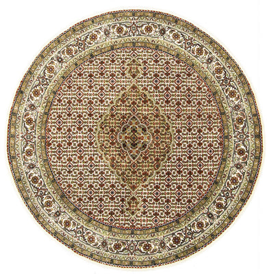 Oriental Rug - Tabriz round  - 150 x 150 cm - sand