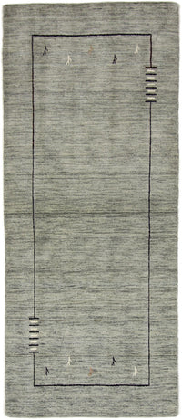 Runner Gabbeh Rug - Loribaft Softy - 202 x 82 cm - grey