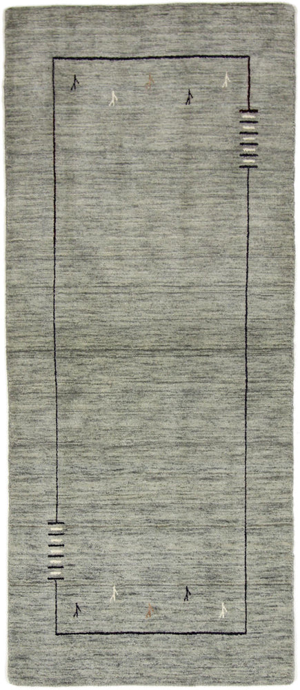 Runner Gabbeh Rug - Loribaft Softy - 202 x 82 cm - grey