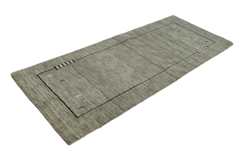 Runner Gabbeh Rug - Loribaft Softy - 202 x 82 cm - grey