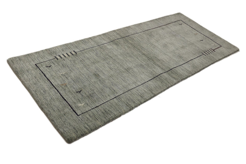Runner Gabbeh Rug - Loribaft Softy - 202 x 82 cm - grey