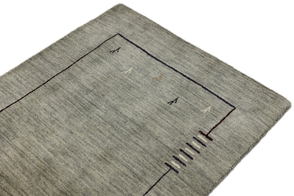 Runner Gabbeh Rug - Loribaft Softy - 202 x 82 cm - grey