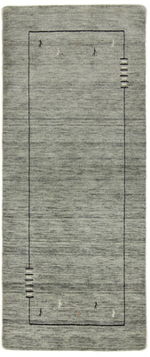 Runner Gabbeh Rug - Loribaft Softy - 203 x 83 cm - grey