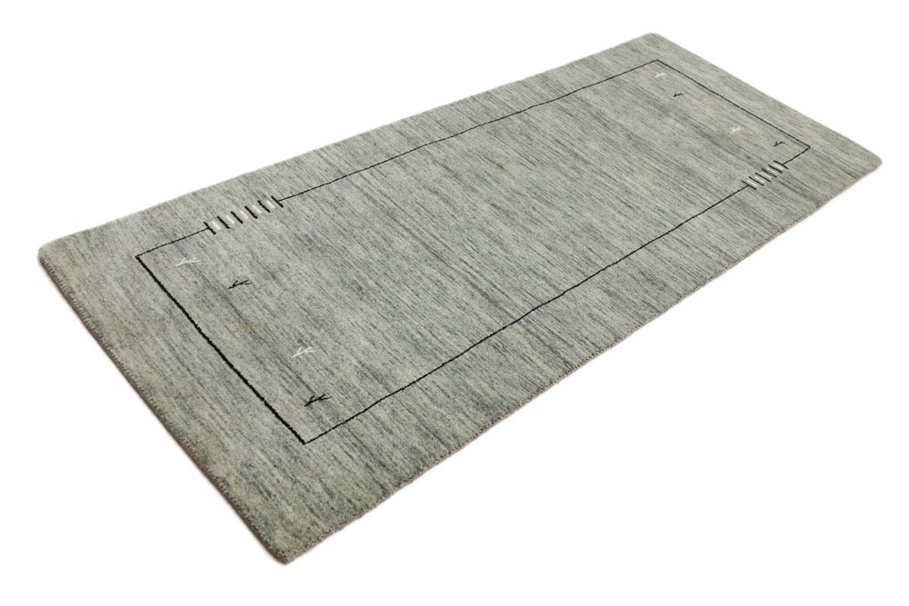 Runner Gabbeh Rug - Loribaft Softy - 203 x 83 cm - grey