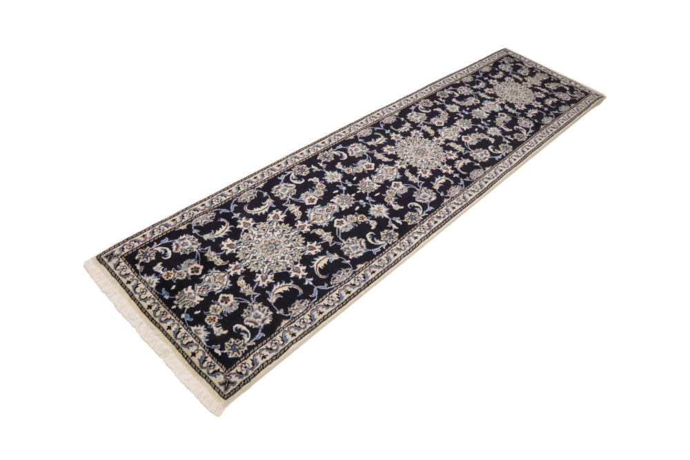Runner Perser Rug - Nain - 296 x 77 cm - dark blue