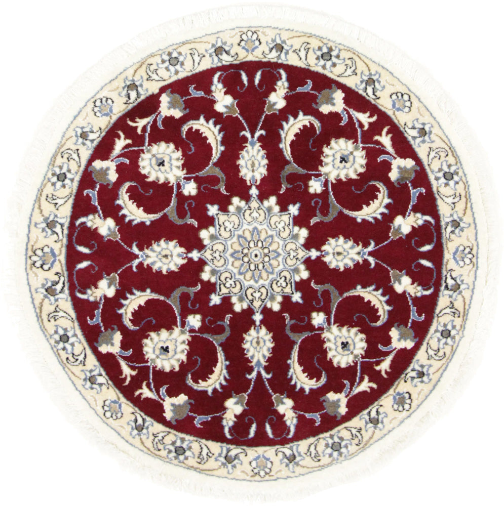 Runner Perser Rug - Nain - 100 x 100 cm - dark red