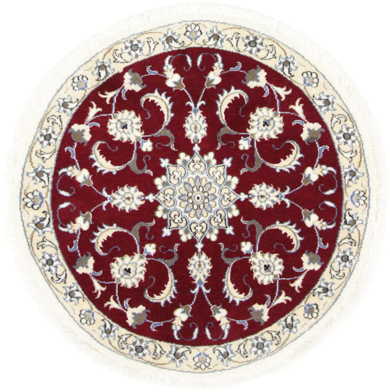 Runner Perser Rug - Nain - 100 x 100 cm - dark red