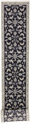 Runner Perser Rug - Nain - 393 x 77 cm - dark blue