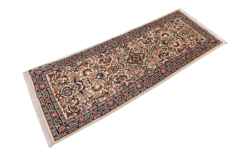 Runner Perser Rug - Ghom - 210 x 80 cm - cream