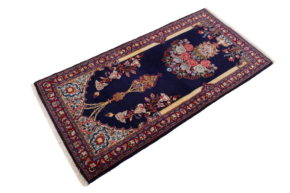 Perser Rug - Ghom - 126 x 70 cm - dark blue