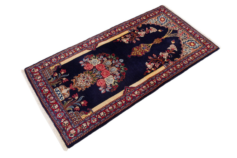 Perser Rug - Ghom - 126 x 70 cm - dark blue