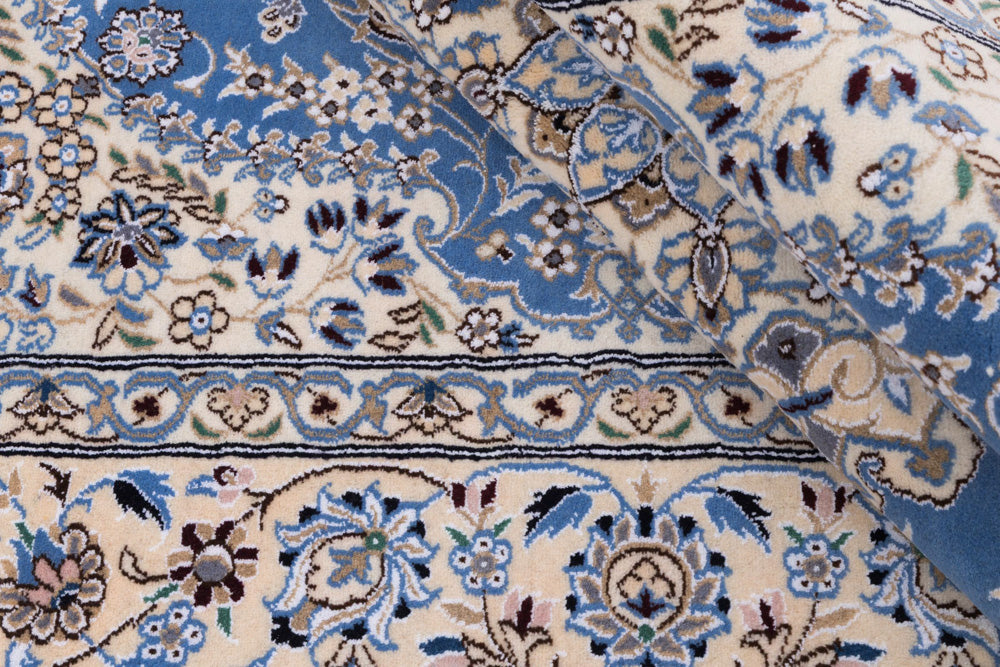 Perser Rug - Nain - 249 x 157 cm - light blue