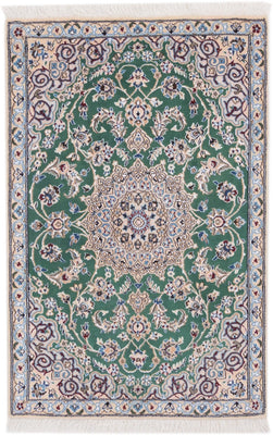 Perser Rug - Nain - 136 x 88 cm - green