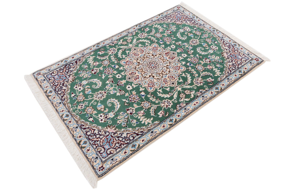Perser Rug - Nain - 133 x 88 cm - green