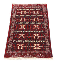 Afghan Rug - Bukhara - 165 x 90 cm - dark red
