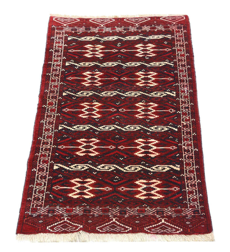 Afghan Rug - Bukhara - 165 x 90 cm - dark red