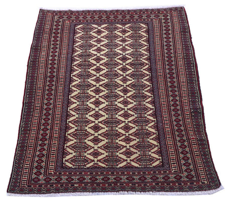 Afghan Rug - 164 x 121 cm - bordeaux red