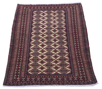 Afghan Rug - 164 x 121 cm - bordeaux red
