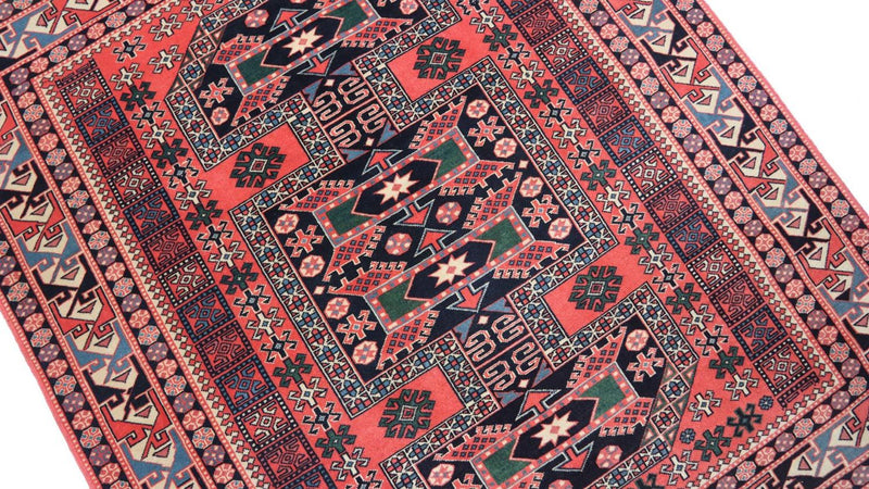 Afghan Rug square  - 153 x 134 cm - red