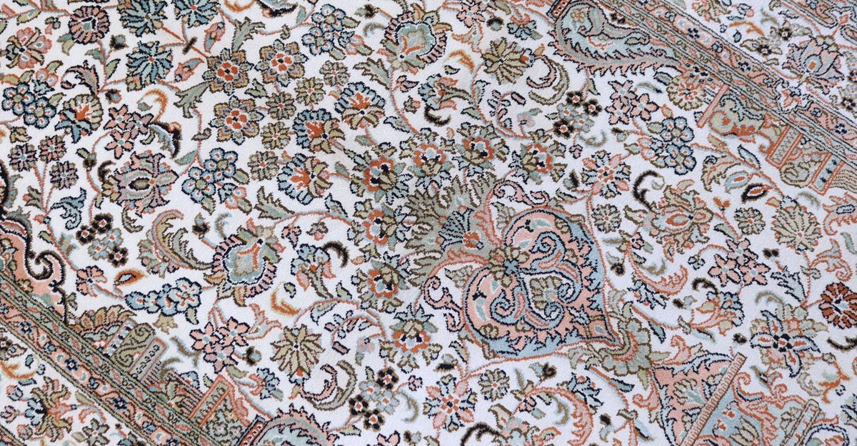 Silk Rug - Kashmir Silk - 158 x 96 cm - beige