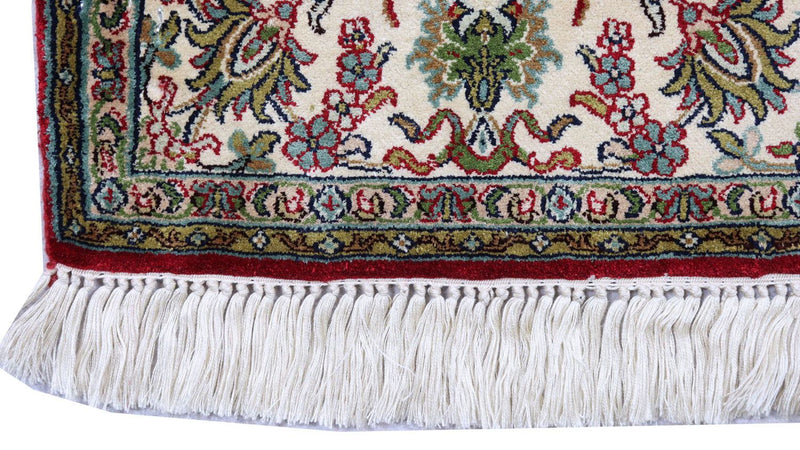 Silk Rug - Kashmir Silk - 149 x 90 cm - dark red
