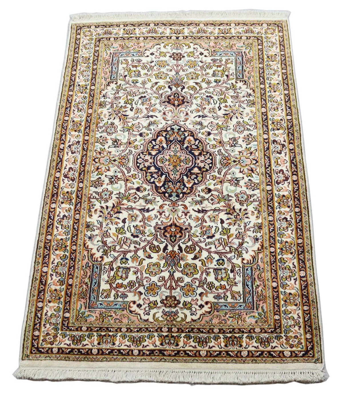 Silk Rug - Kashmir Silk - 154 x 93 cm - beige