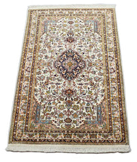 Silk Rug - Kashmir Silk - 154 x 93 cm - beige