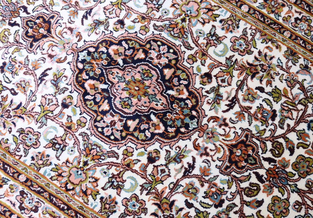 Silk Rug - Kashmir Silk - 154 x 93 cm - beige