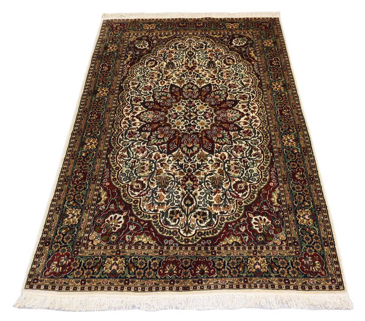 Silk Rug - Kashmir Silk - 170 x 109 cm - red